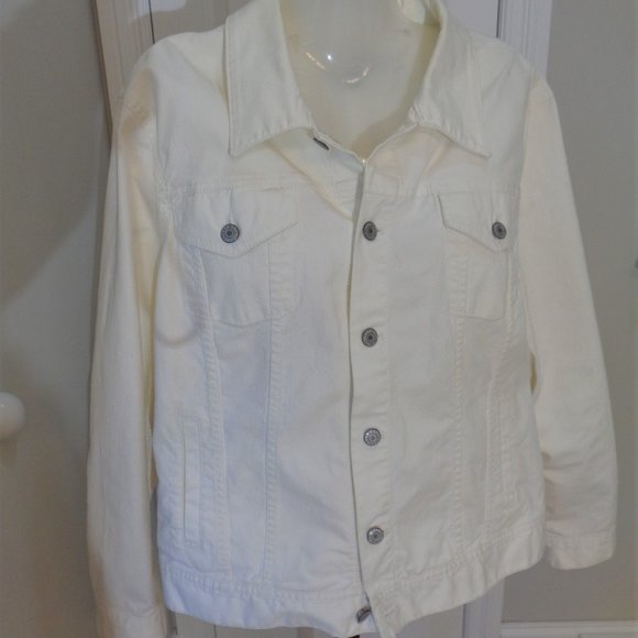 Talbots White Denim Jeans Jacket - Picture 2 of 11